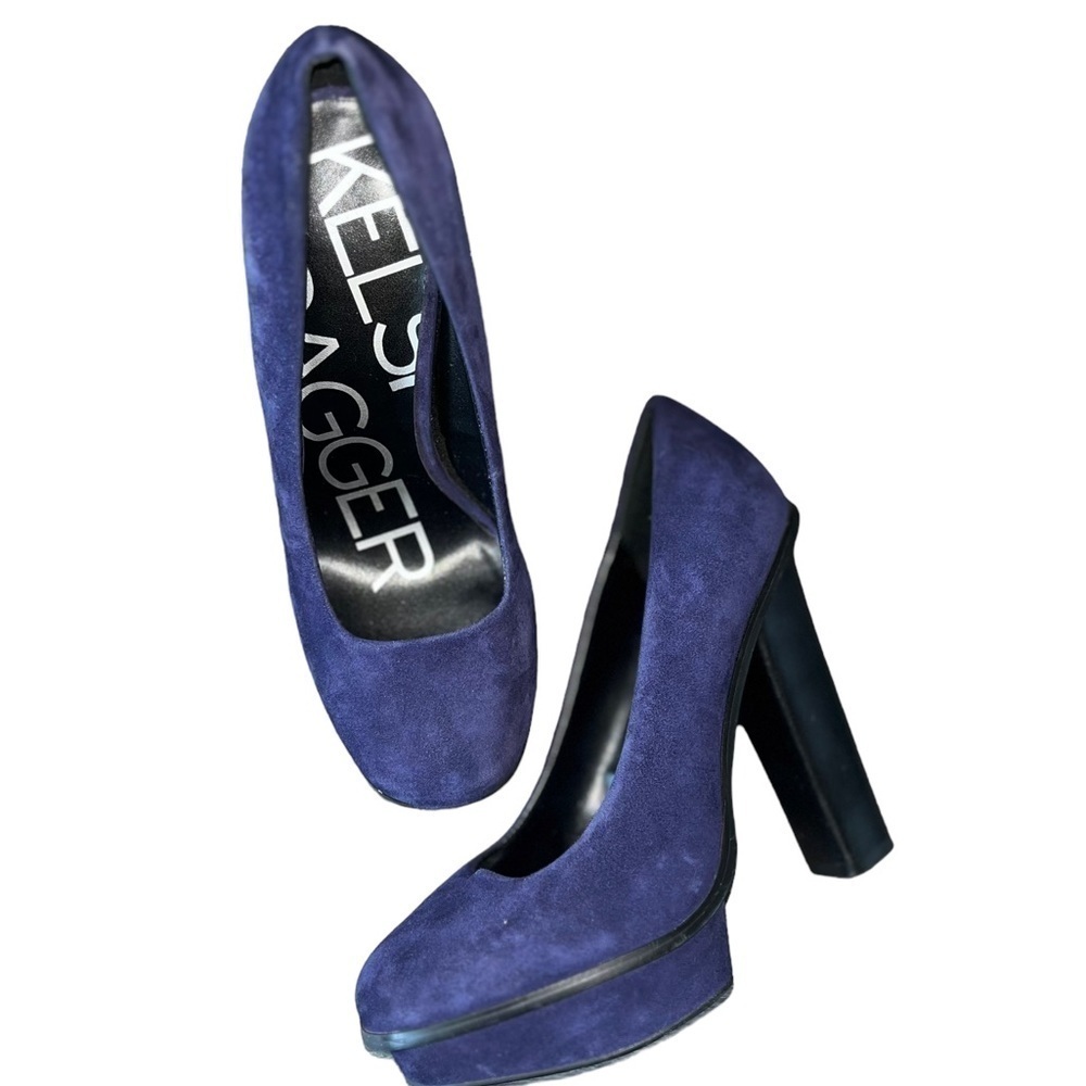 Kelsi Dagger Blue/Purple Suede Platform Block
Heel Pump Size 7.5 - Picture 5 of 7